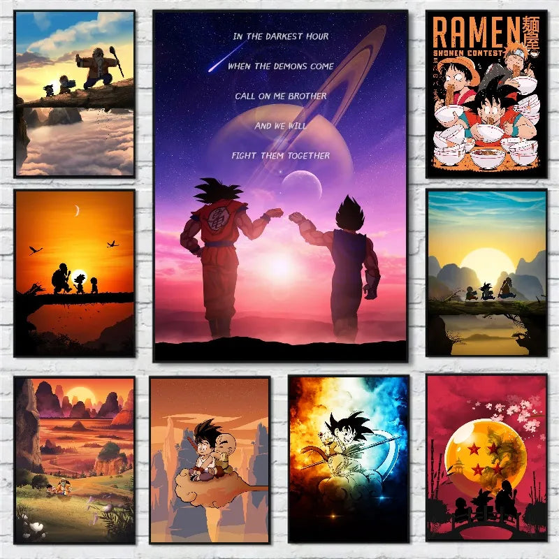 Plakat Dragon ball Goku zachód słońca